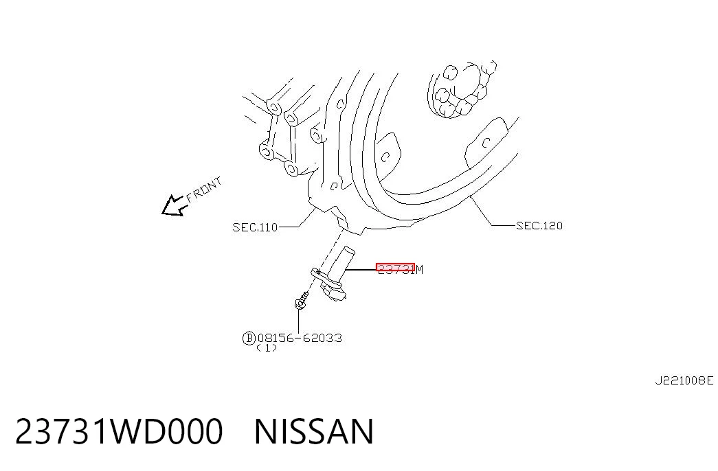 23731WD000 Nissan/Infiniti Sensor posición arbol de levas
