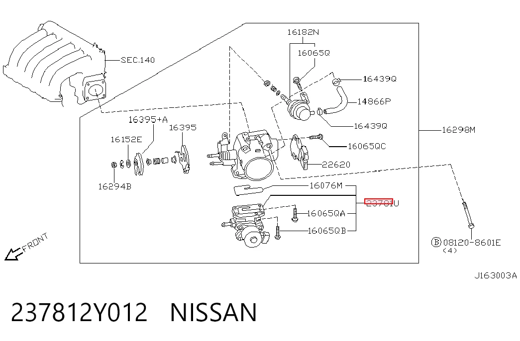 237812Y012 Nissan/Infiniti Regulador de ralentí