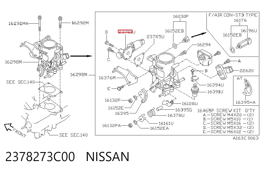 2378273C00 Nissan/Infiniti Regulador de ralentí