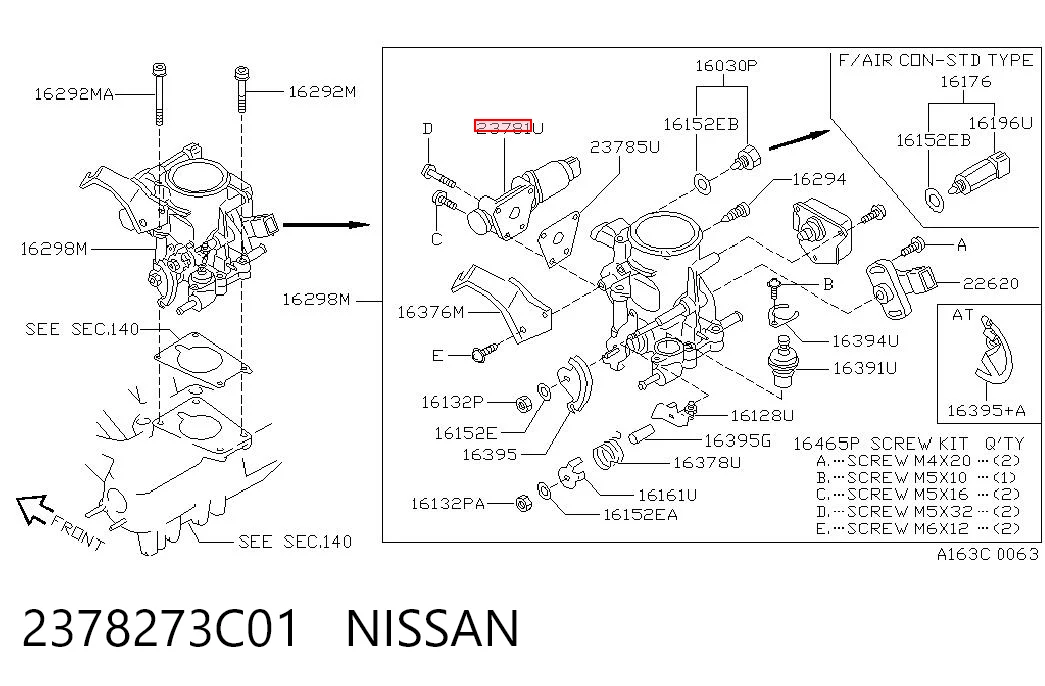 2378273C01 Nissan/Infiniti Regulador de ralentí
