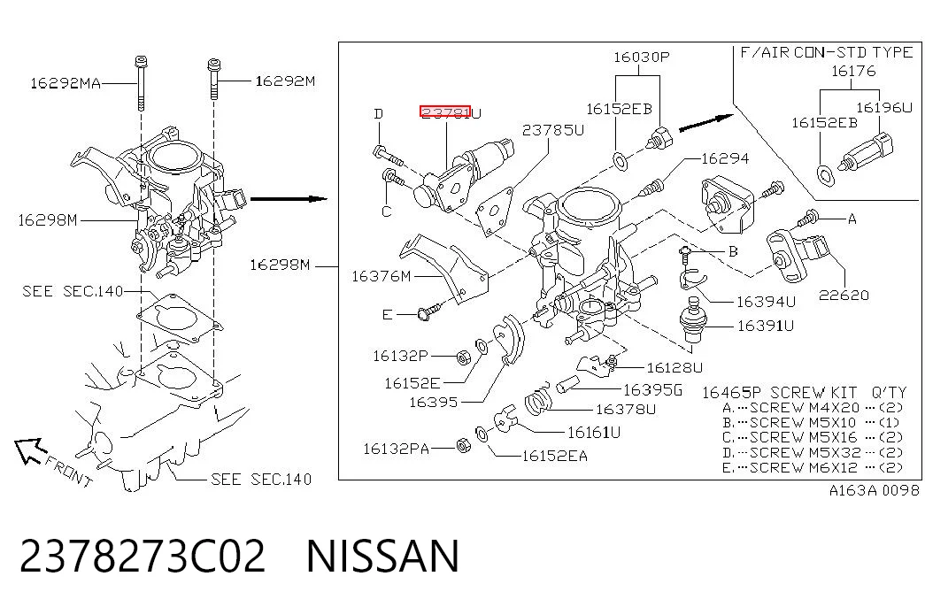 Regulador de ralentí para Nissan Sunny III N14