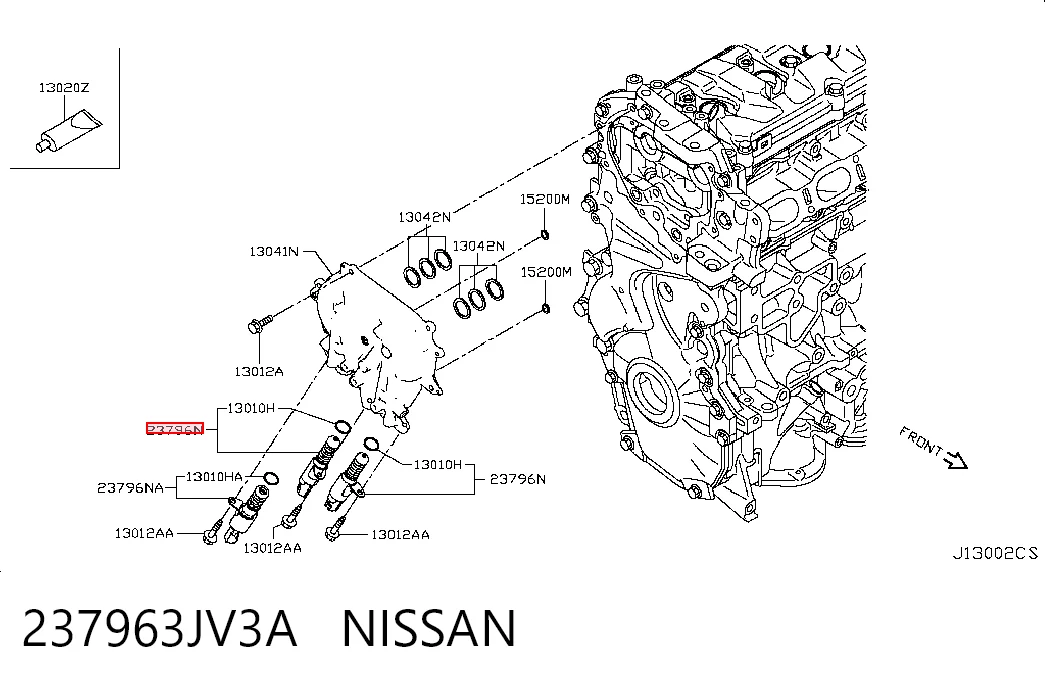 237963JV3A Nissan/Infiniti Válvula control, ajuste de levas