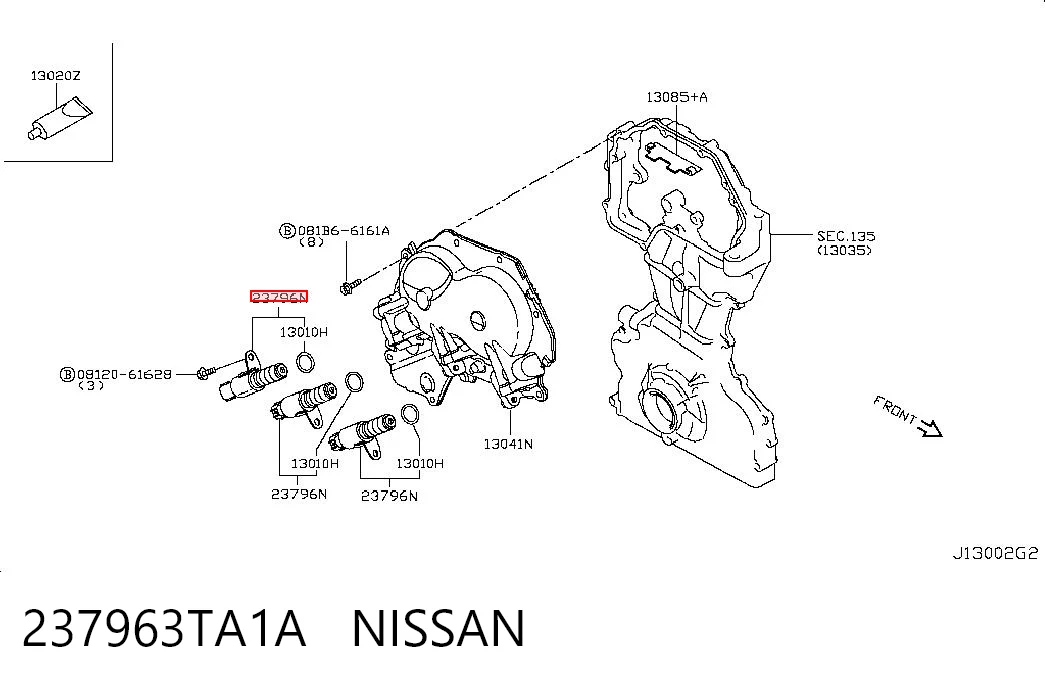 237963TA1A Nissan/Infiniti Válvula control, ajuste de levas
