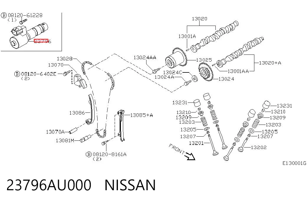 Válvula de control de aceite del árbol de levas Nissan Primera 