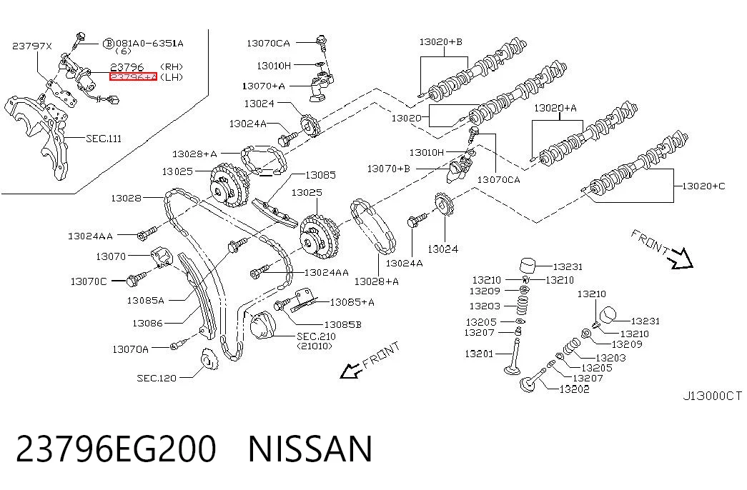 23796EG200 Nissan/Infiniti Válvula control, ajuste de levas