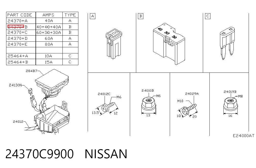 24370C9900 Nissan/Infiniti Fusibles