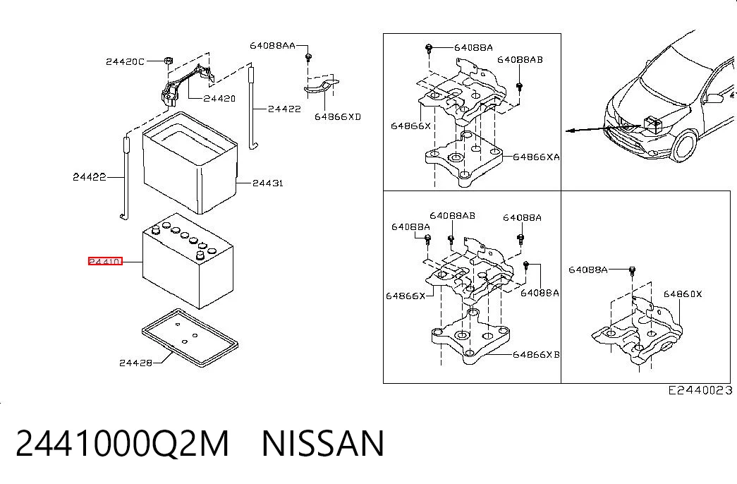 Batería de arranque NISSAN 2441000Q2M