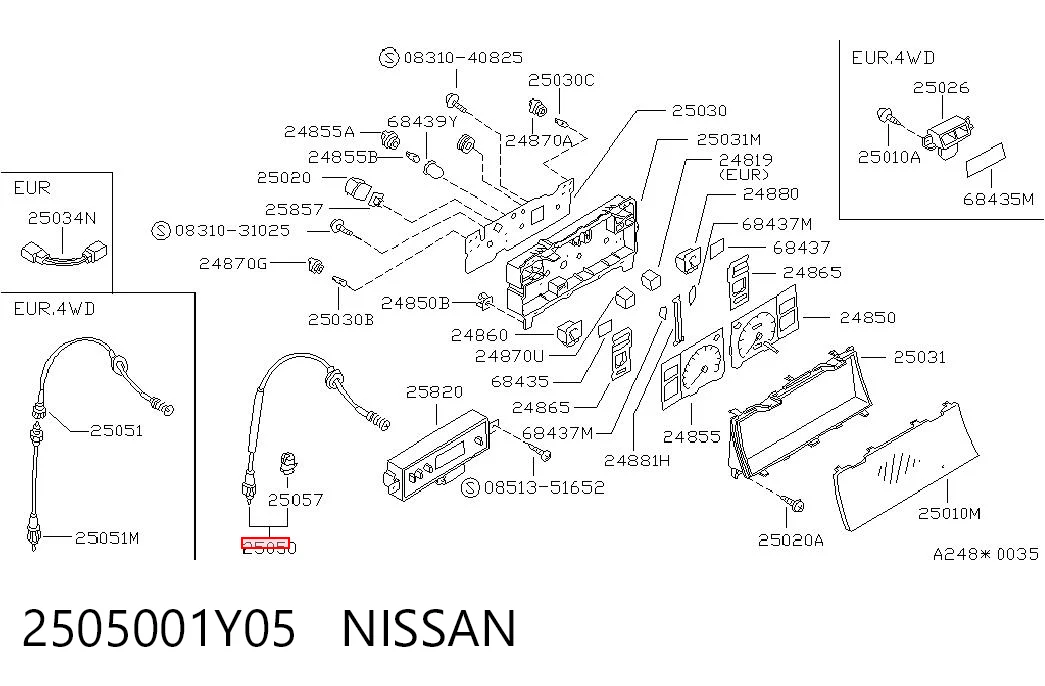 Cable de cuentakilómetros para Nissan Sunny II N13