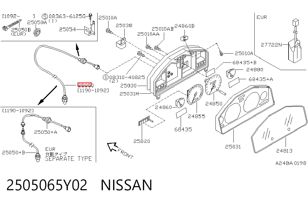 Cable de cuentakilómetros para Nissan Sunny III N14