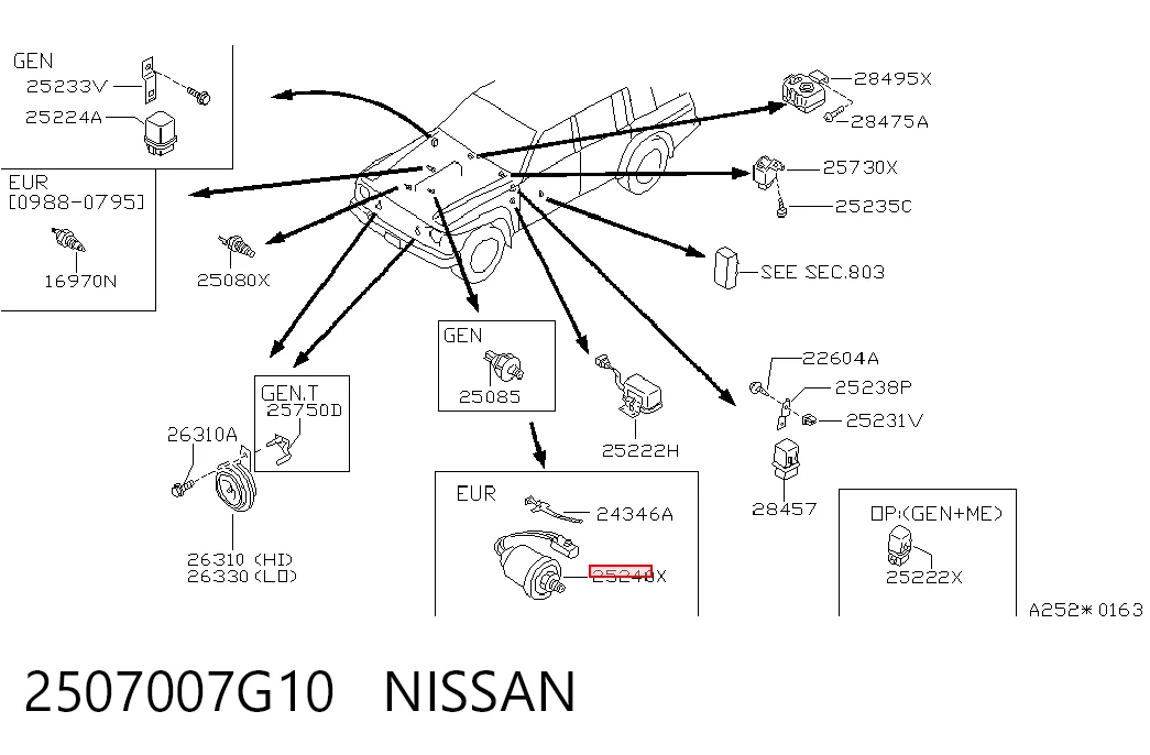 2507007G10 Nissan/Infiniti