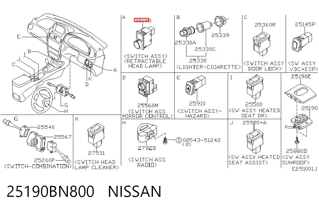 25190BN800 Nissan/Infiniti