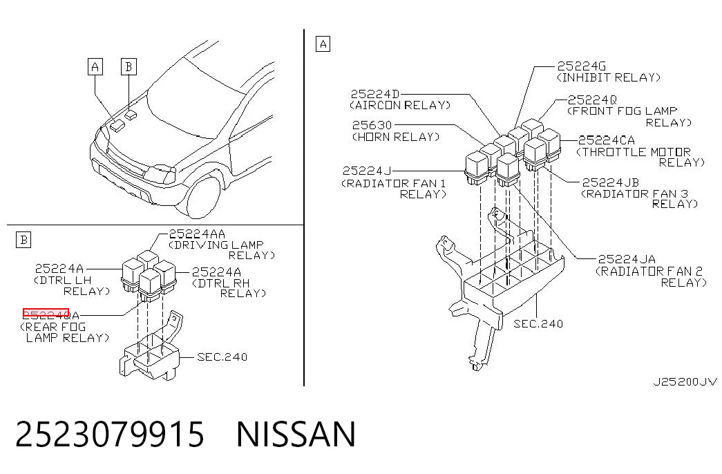 2523079915 Nissan/Infiniti Relé de faro antiniebla