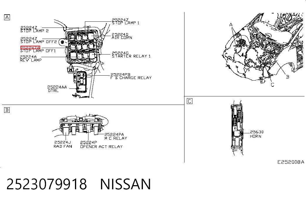 2523079918 Nissan/Infiniti Relé de faro antiniebla