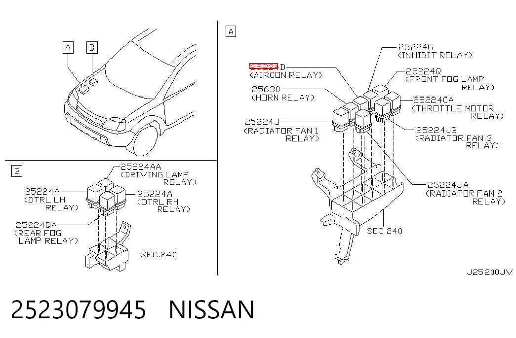 2523079945 Nissan/Infiniti Relé de faro antiniebla