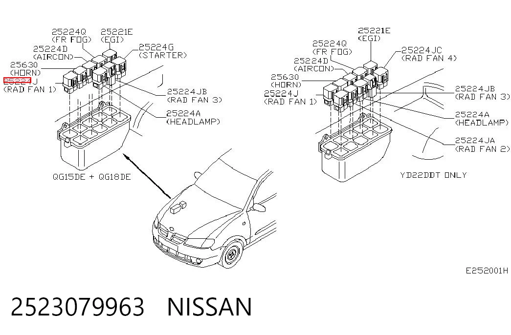 2523079963 Nissan/Infiniti Relé de faro antiniebla