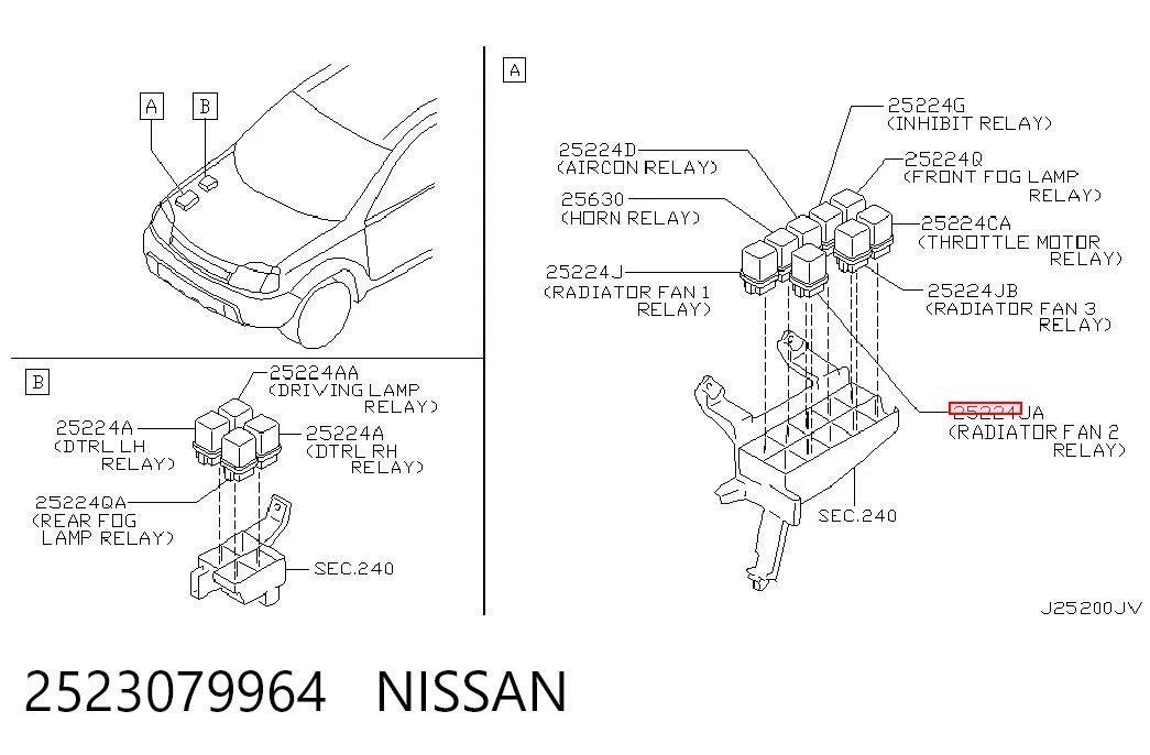 2523079964 Nissan/Infiniti Relé de faro antiniebla