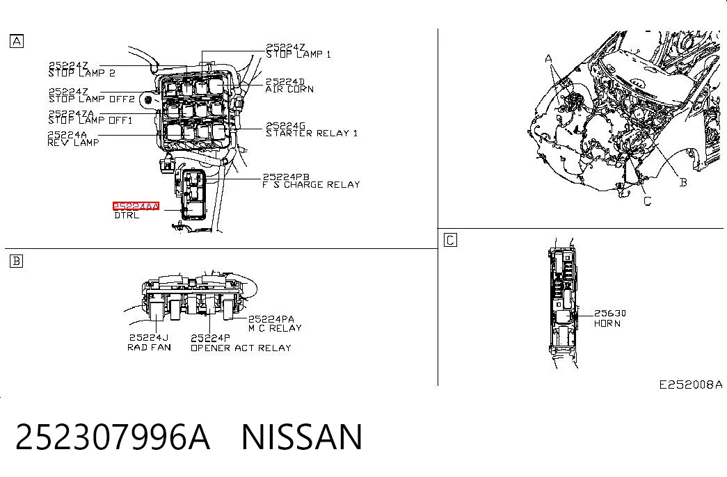 252307996A Nissan/Infiniti Relé de faro antiniebla