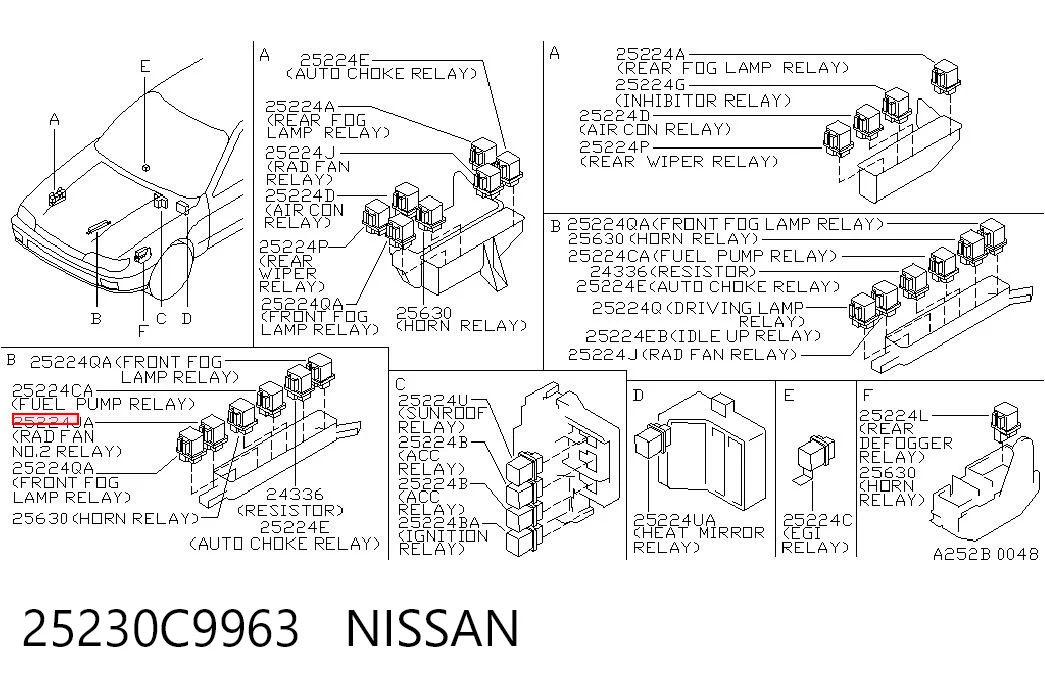25230C9963 Nissan/Infiniti Relé de faro antiniebla
