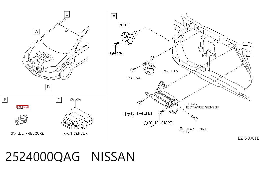 Manómetro de presión de aceite Nissan X-Trail SUV (T30) (2001 - 2007) precio, desde 8,48 EUR