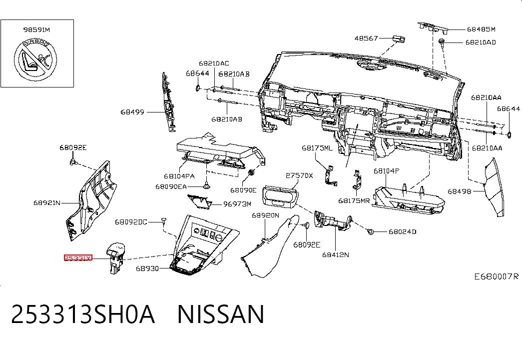 253313SH0A Nissan/Infiniti Encendedor de cigarillos 