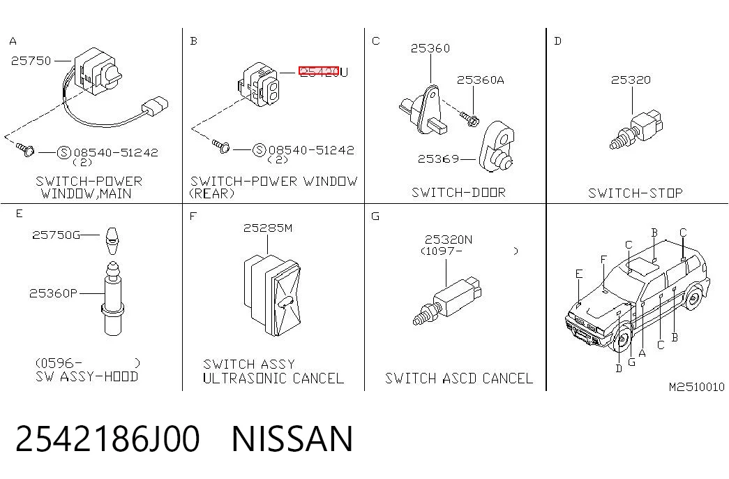 2542186J00 Nissan/Infiniti