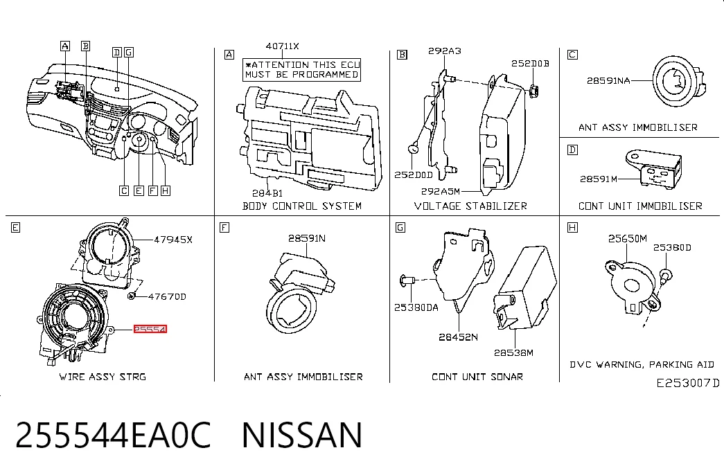 Anillo de AIRBAG  para Nissan Qashqai II J11