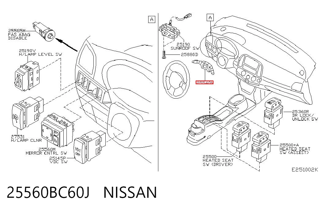 Comprar Conmutador de la columna de dirección completo Nissan Micra K12 a bajo precio