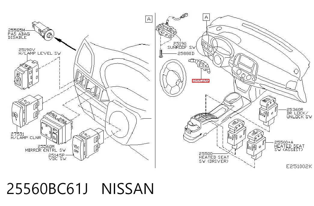 Mando bajo volante para Nissan Micra  K12