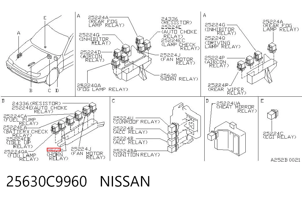 25630C9960 Nissan/Infiniti Relé de bocina