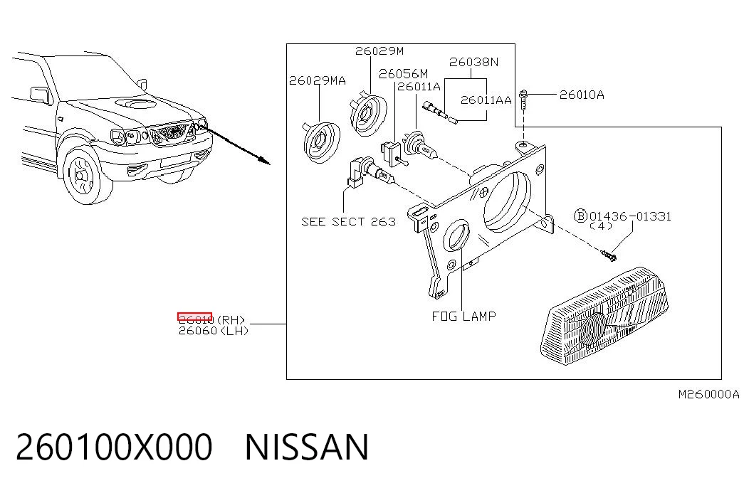 Faro derecho Nissan Terrano II SUV (R20) (1993 - 2006) precio, desde 190,68 EUR