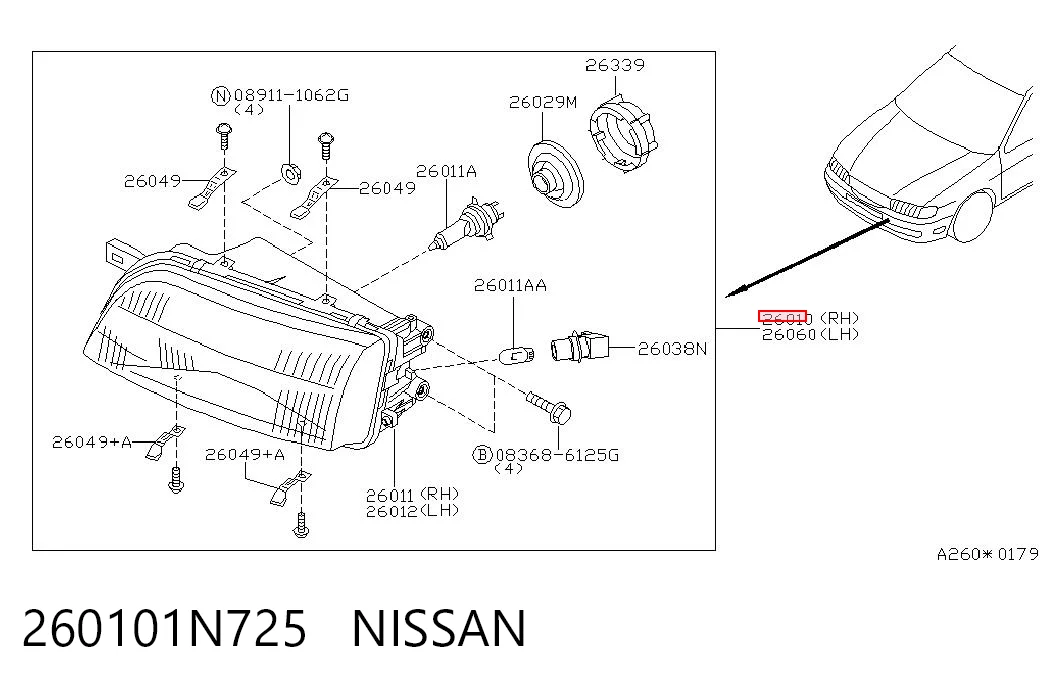 Comprar Faro derecho Nissan Almera I N15 a bajo precio