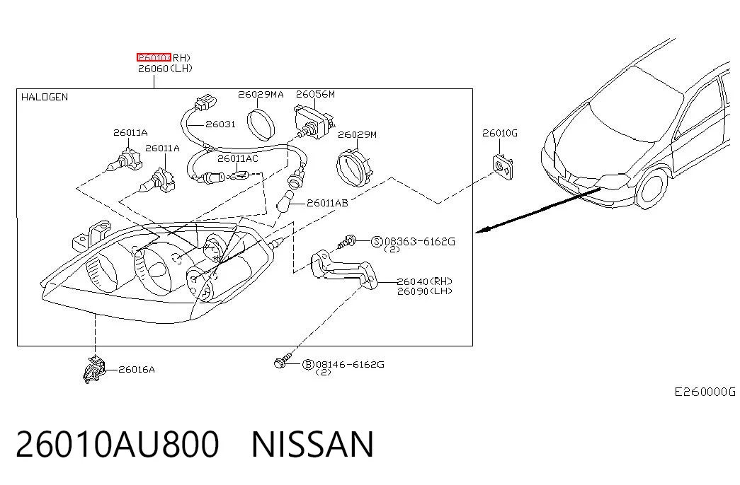 26010AU800 Nissan/Infiniti