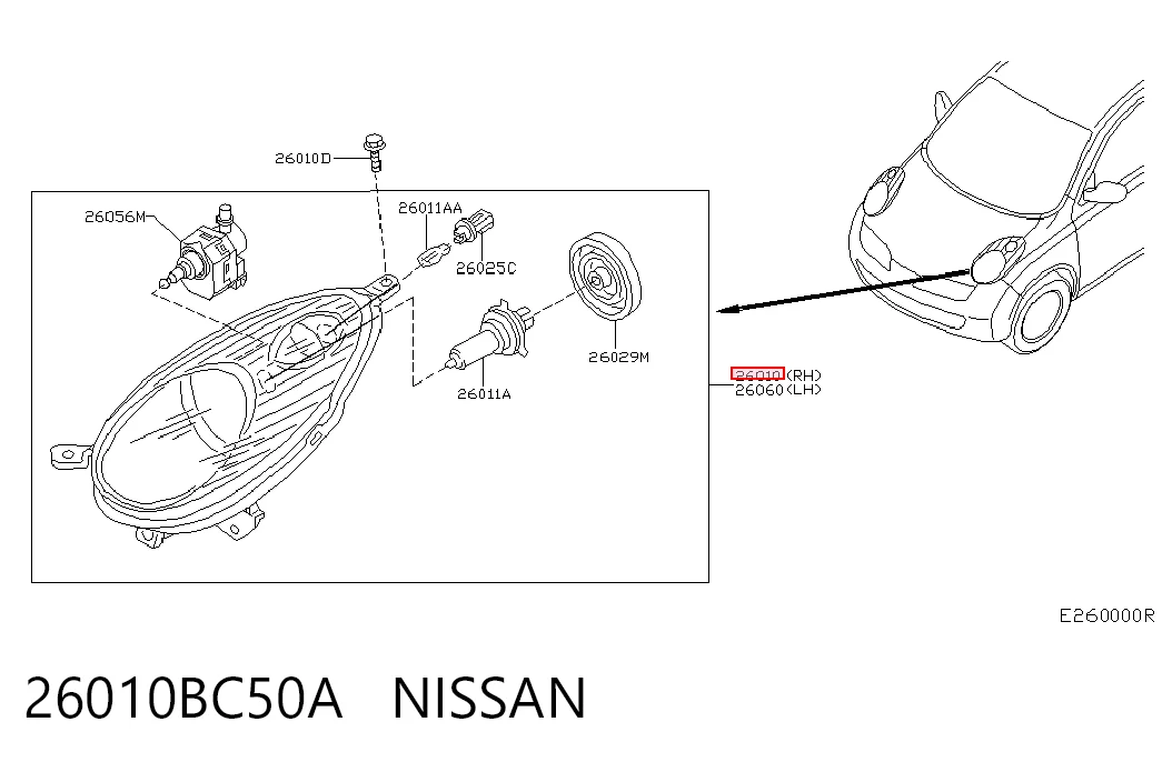 Faro derecho Nissan Micra C+C III descapotable (K12) (2005 - 2010) precio, desde 94,93 EUR