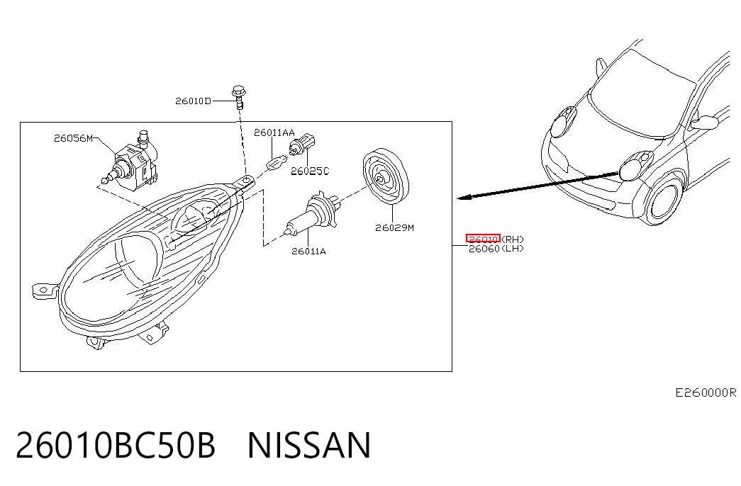  Faro derecho Nissan Micra 