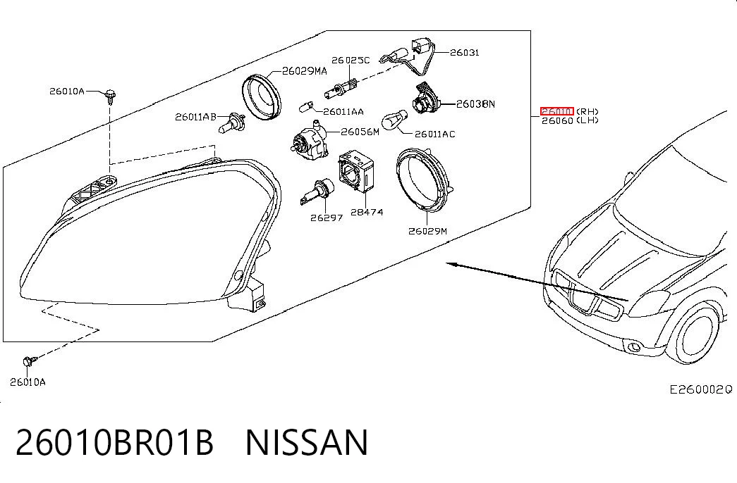 26010BR01B Nissan/Infiniti
