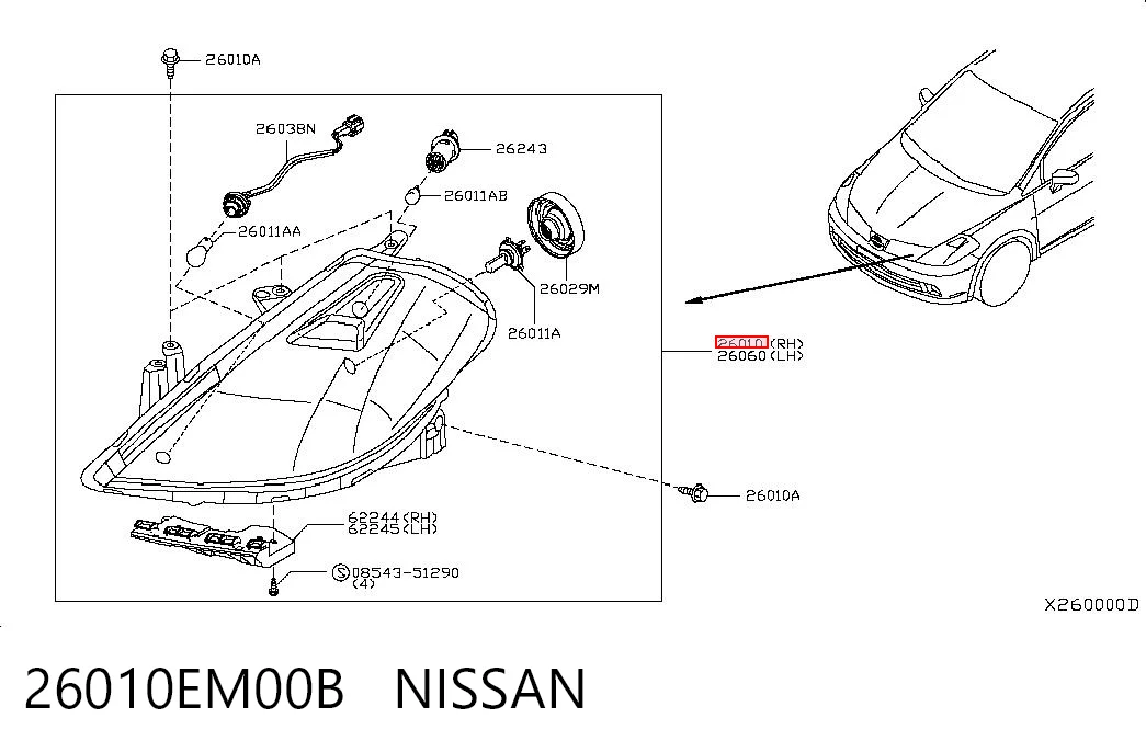 26010EM00B Nissan/Infiniti