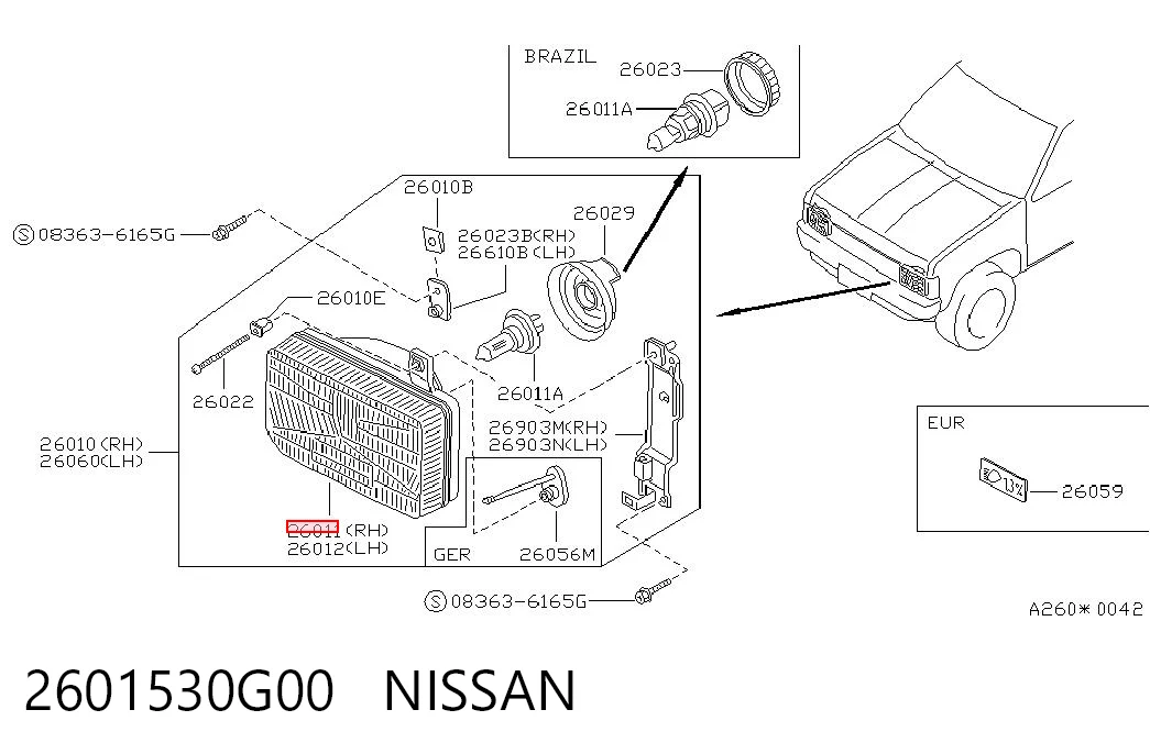 Comprar Faro derecho Nissan Terrano I WD21 a bajo precio