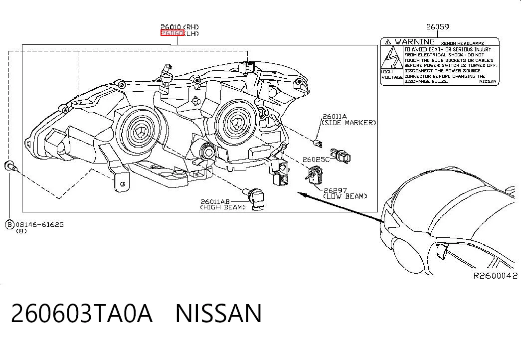 Comprar Faro izquierdo Nissan Altima a bajo precio