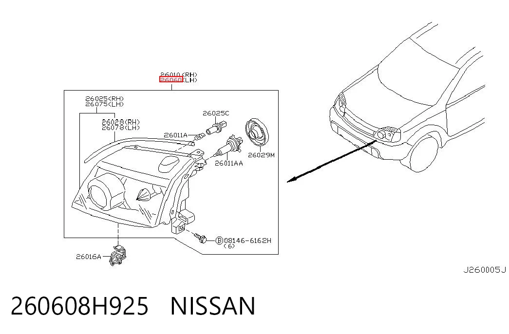 Luz frontal Nissan X-Trail  (T30)