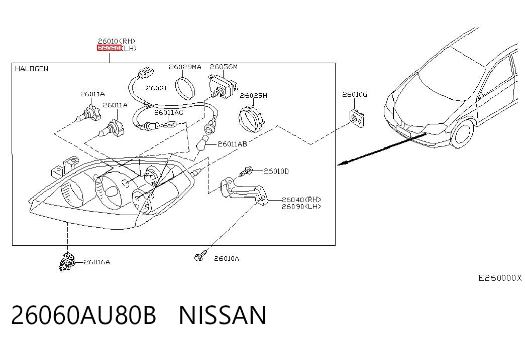 Faro Nissan Primera sedán (P12) (2002 - 2008) precio, desde 67,17 EUR