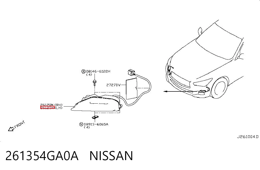 261354GA0A Nissan/Infiniti Intermitente izquierdo