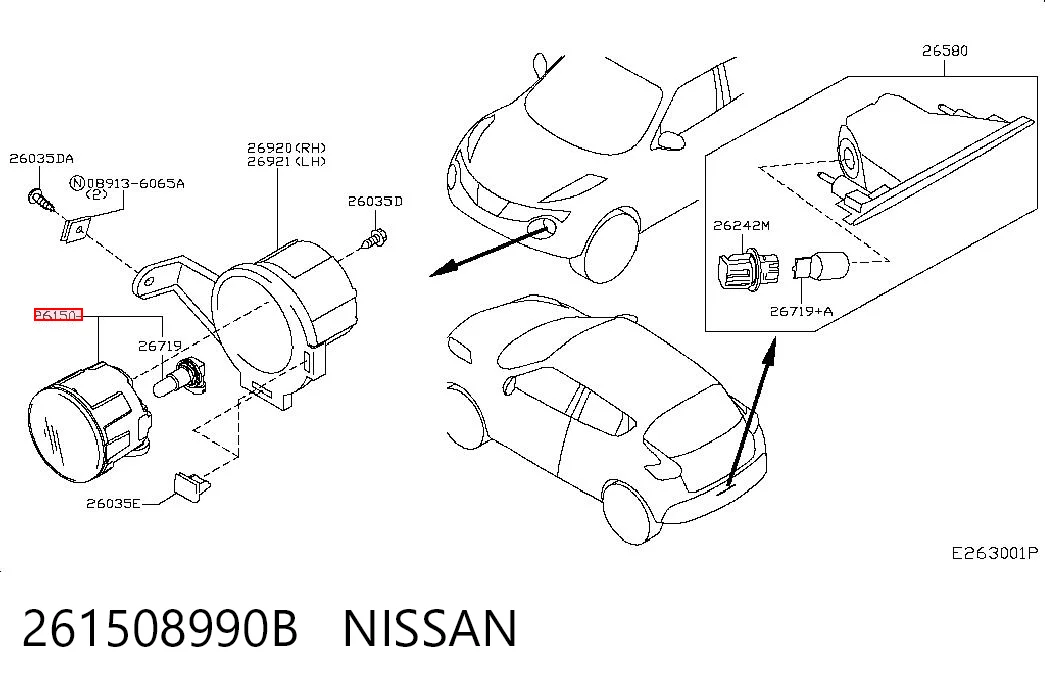 261508990B Nissan/Infiniti Luz antiniebla