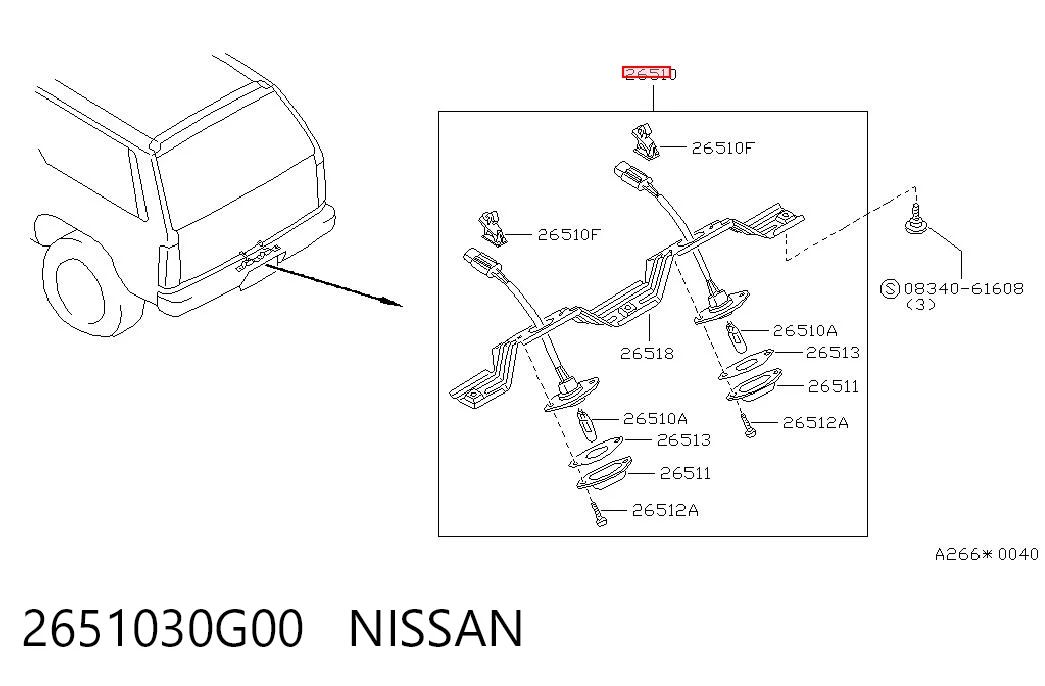 Comprar Luz de matrícula trasera Nissan Terrano I WD21 a bajo precio