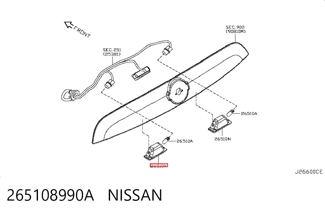 Comprar Luz de matrícula trasera Nissan JUKE  F15 a bajo precio