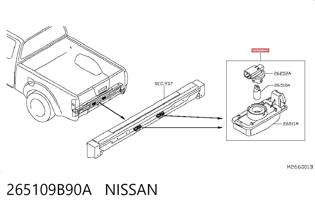 Luz de matricula para Nissan Navara NP300 III D40