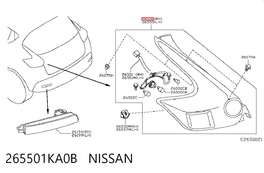 Piloto trasero derecho para Nissan JUKE JPN F15
