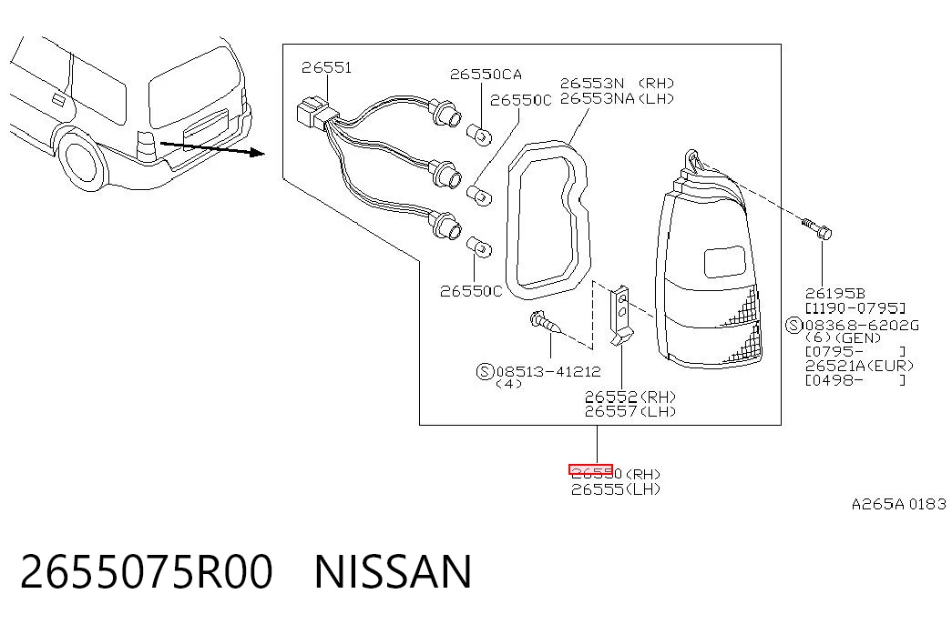 Comprar Piloto trasero derecho Nissan Sunny III Y10 a bajo precio