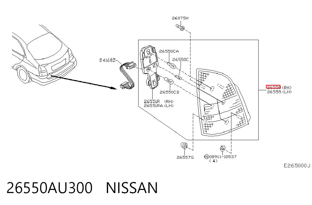 Comprar Piloto trasero derecho Nissan Primera P12 a bajo precio