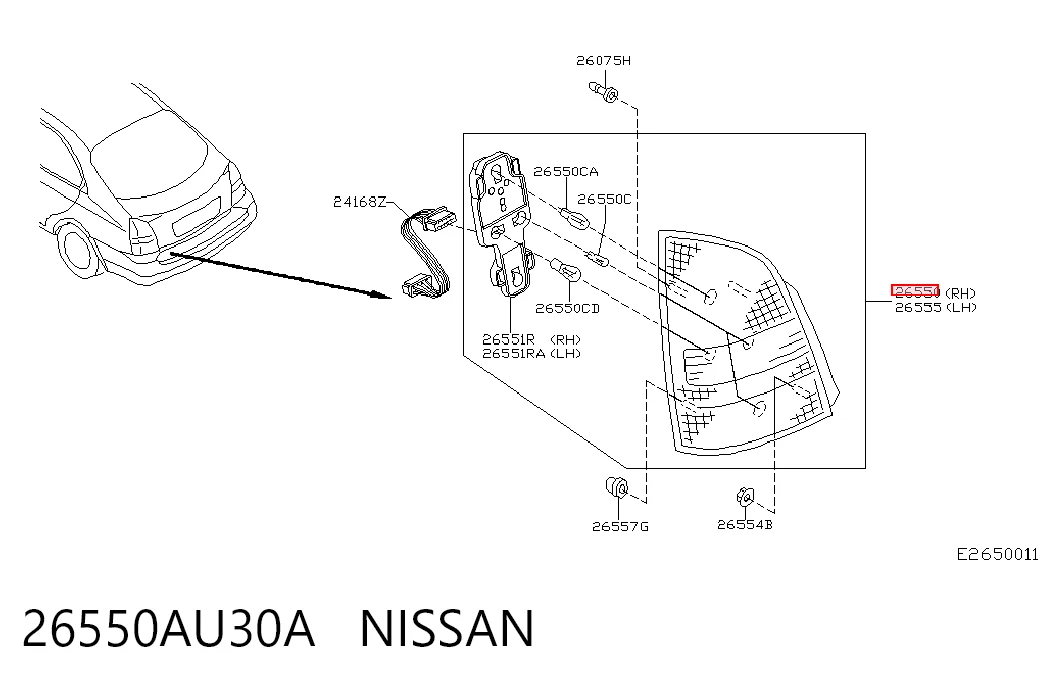 Piloto trasero derecho para Nissan Primera  P12