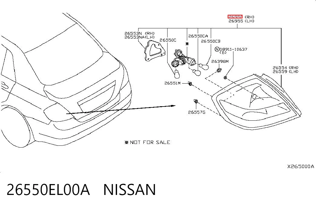 Comprar Piloto trasero derecho Nissan Tiida SC11X a bajo precio